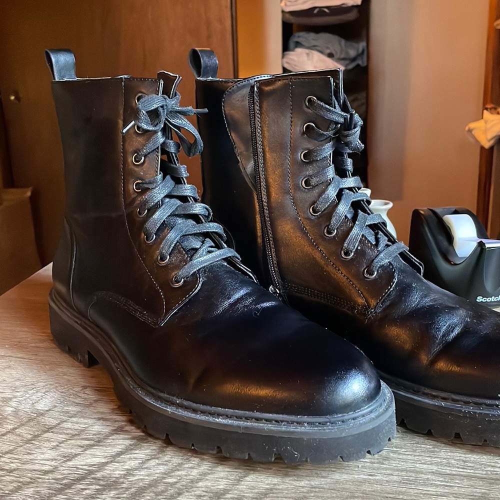 Black Brown 1826 Leather Boots Size 12